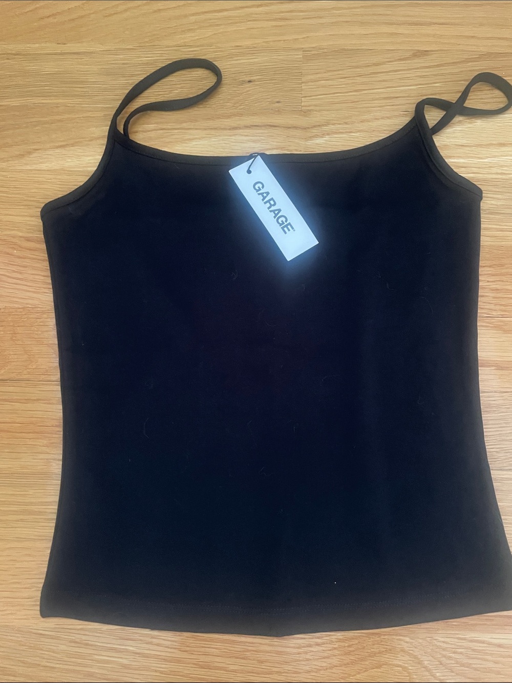 NWT New with Tags GARAGE Women’s Jet Black Sleek Scoop Cami Tank Top